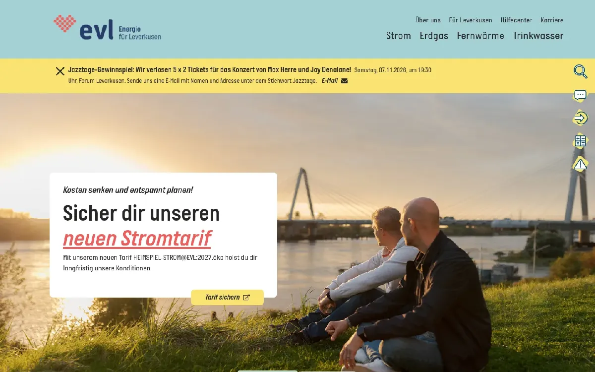 Website von EVL Leverkusen