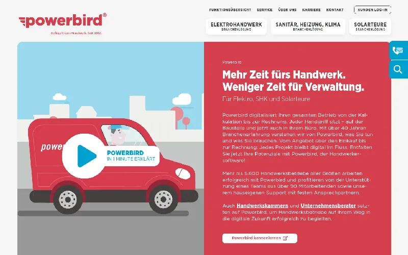 Website von Powerbird