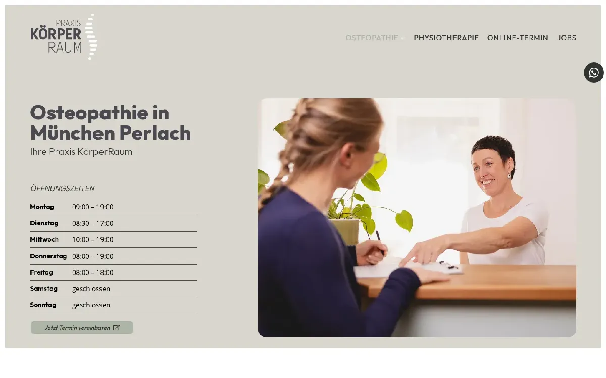 Website von Praxis KörperRaum
