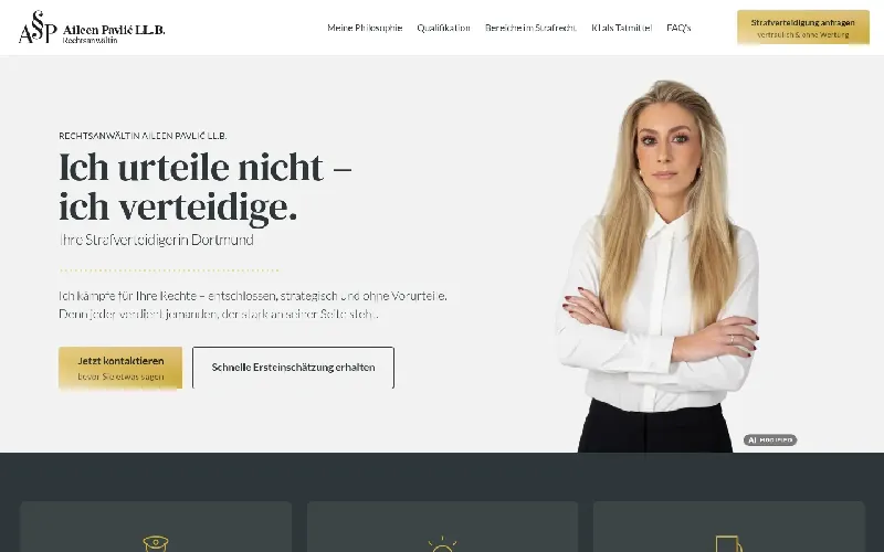 Website von Kanzlei Aileen Pavlic
