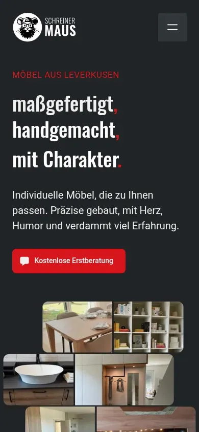 Website von Schreiner Maus auf dem Smartphone