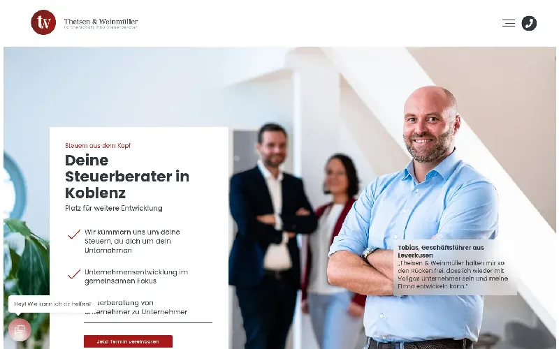 Website von Theisen & Weinmüller